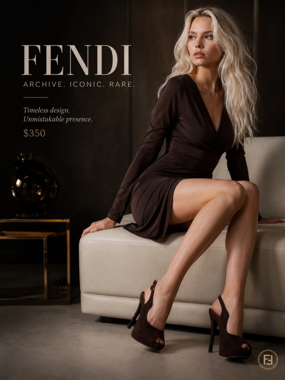 Fendi Chocolate Brown Velvet Peep Toe Slingback Heels Size 37.5